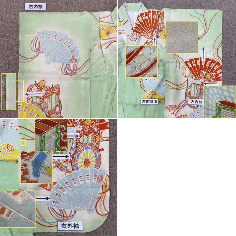 411ag57◎七五三 七歳 女児 着物&丸帯&長襦袢 セミアンティーク◎