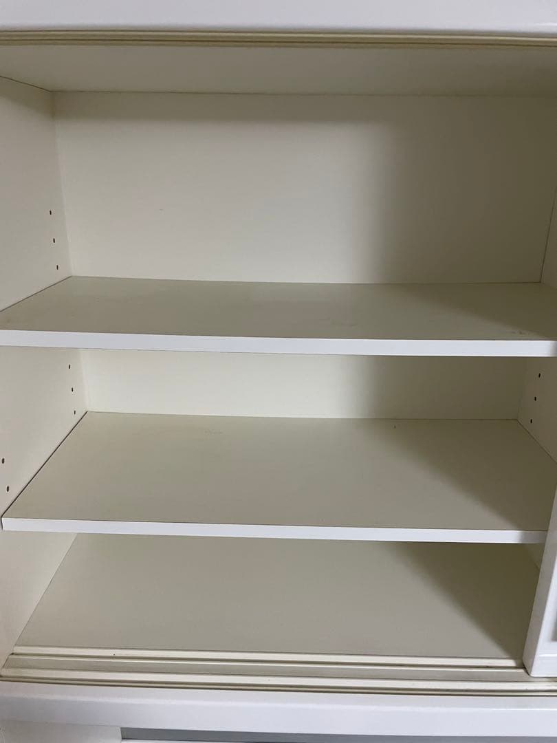 【直接受渡希望】ニトリ　ホワイト 食器棚 引き出し式 ガラス扉付き