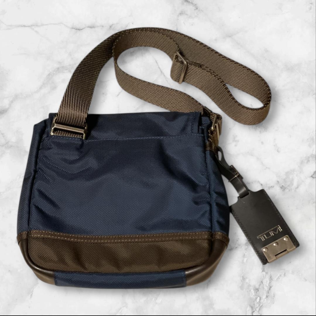 TUMI ショルダーバッグ ネイビー×ブラウン 斜め掛け 正規品