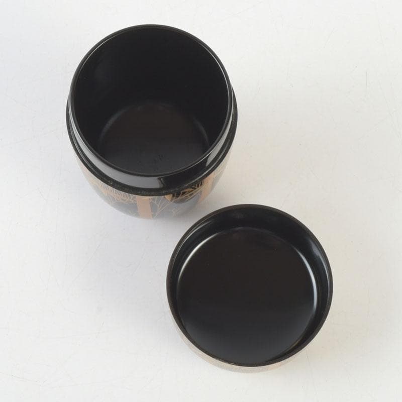 ときの　茶道具　山内幸男　号漆峰　竹林蒔絵　細棗　共布共箱　V　9778