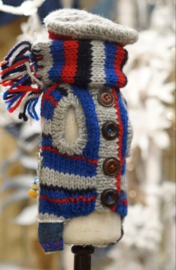 57◆ アーガイルデニムニット【OROKU】　パピリーヒルズ　ニット帽　マフラー