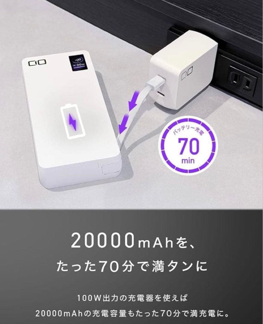 【新品】モバイルバッテリー 100W 20000mAh SMARTCOBY