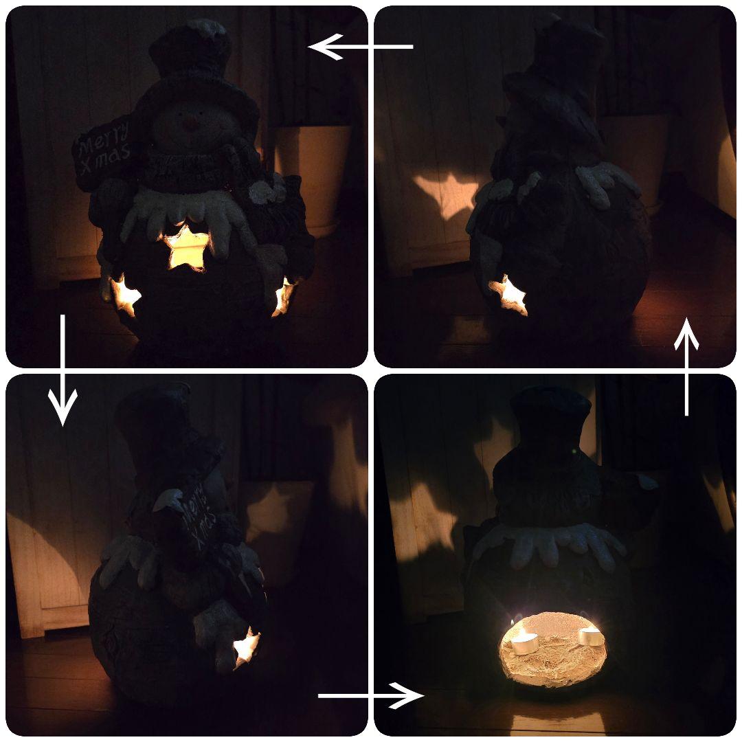 ロウソク入れタイプ・シックな雰囲気のBigスノーマンオブジェ.˳˳.⋅❄︎.*