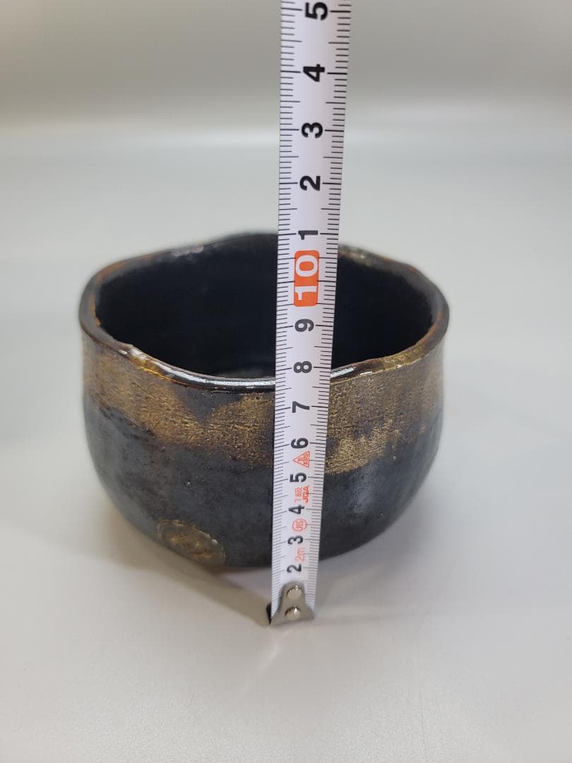 茶道具 九代 大樋長左衛門 光悦写 黒茶碗 書付 骨董品