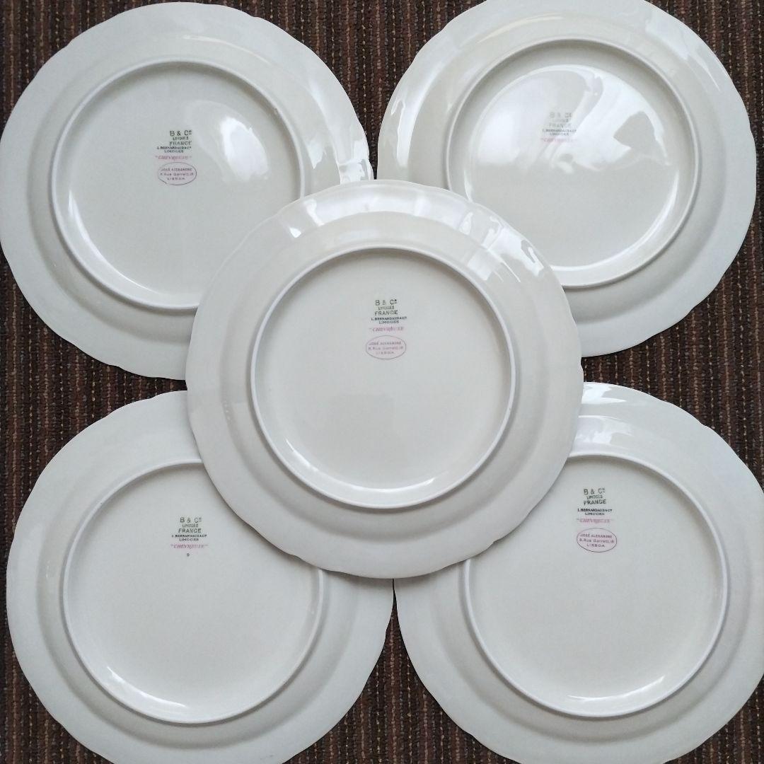 【美品】リモージュ　ベルナルド　B&C　シュブルーズ　ディナー皿　５枚セット
