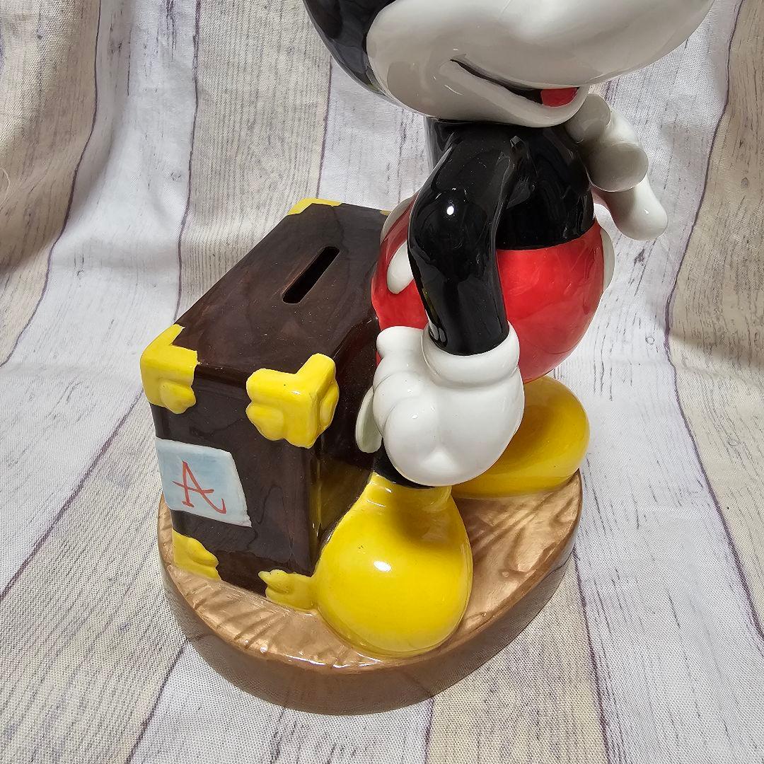 ミッキーマウス 陶器製 貯金箱 バンクLサイズ 平成初期 レトロ