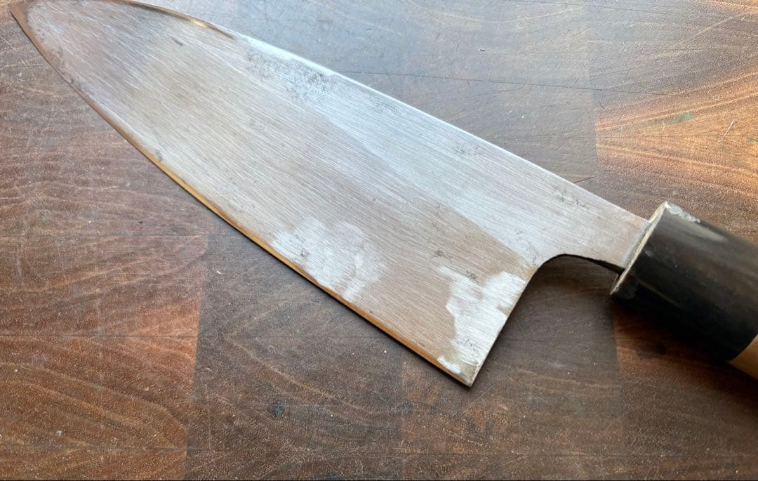 正本総本店　霞　玉白鋼　出刃　180mm 6寸　包丁　和包丁　本職　釣り