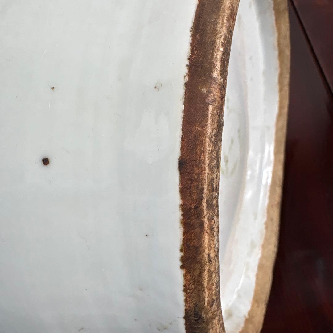 清時代中期 粉彩博古圖紋様 磁器大花瓶 伝世品焼約58cm