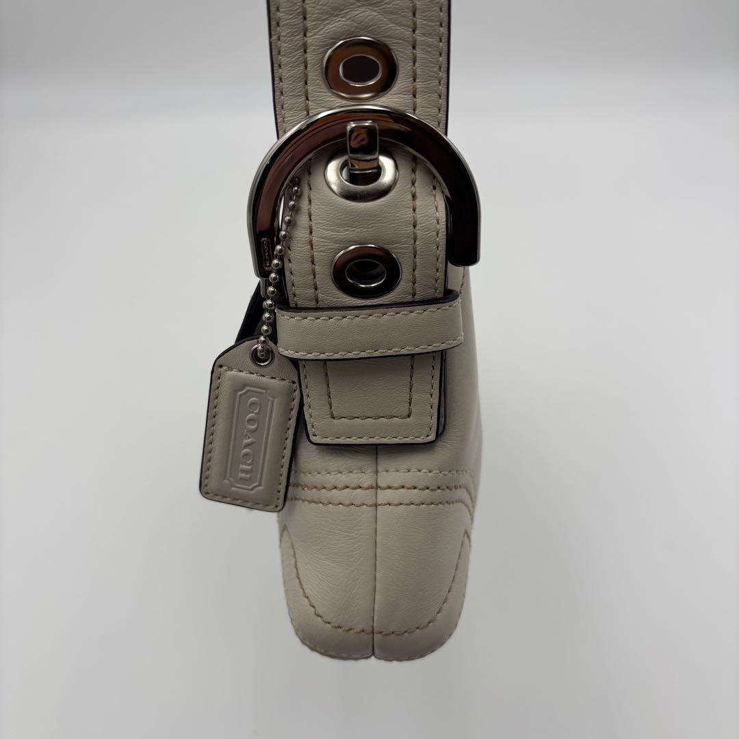 COACH コーチ ソーホー ワンショルダー 肩掛け デミフラップ 白 SOHO