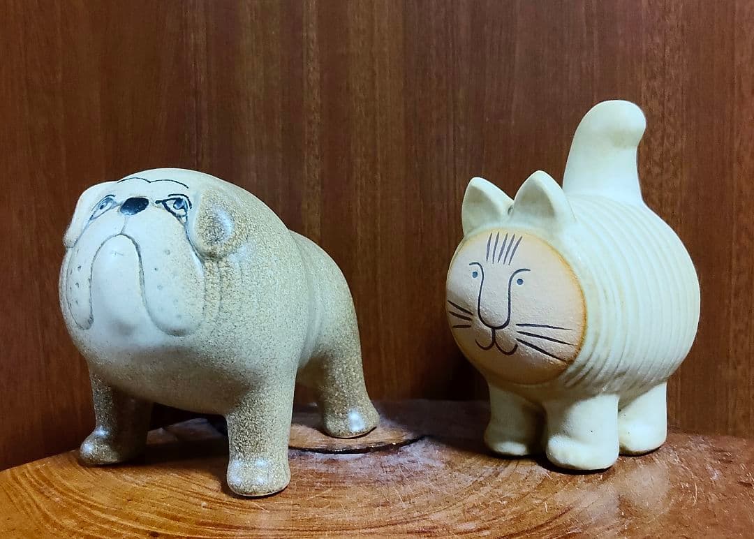 リサラーソン　ディエチキャット＆ケンネルブルドッグ　北欧　美品