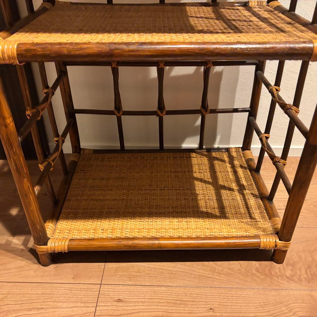 早い者勝ち‼️籐 ラタン ラック シェルフ スタンド 3段 飾り棚 置物台 大型