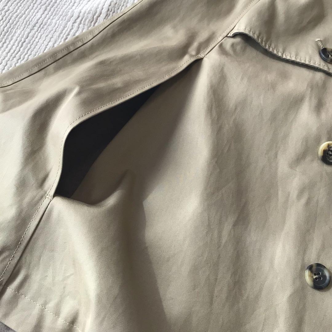 アダムエロペ　ベージュ　ダブルブレスト　ケープ　トレンチポンチョ　コート