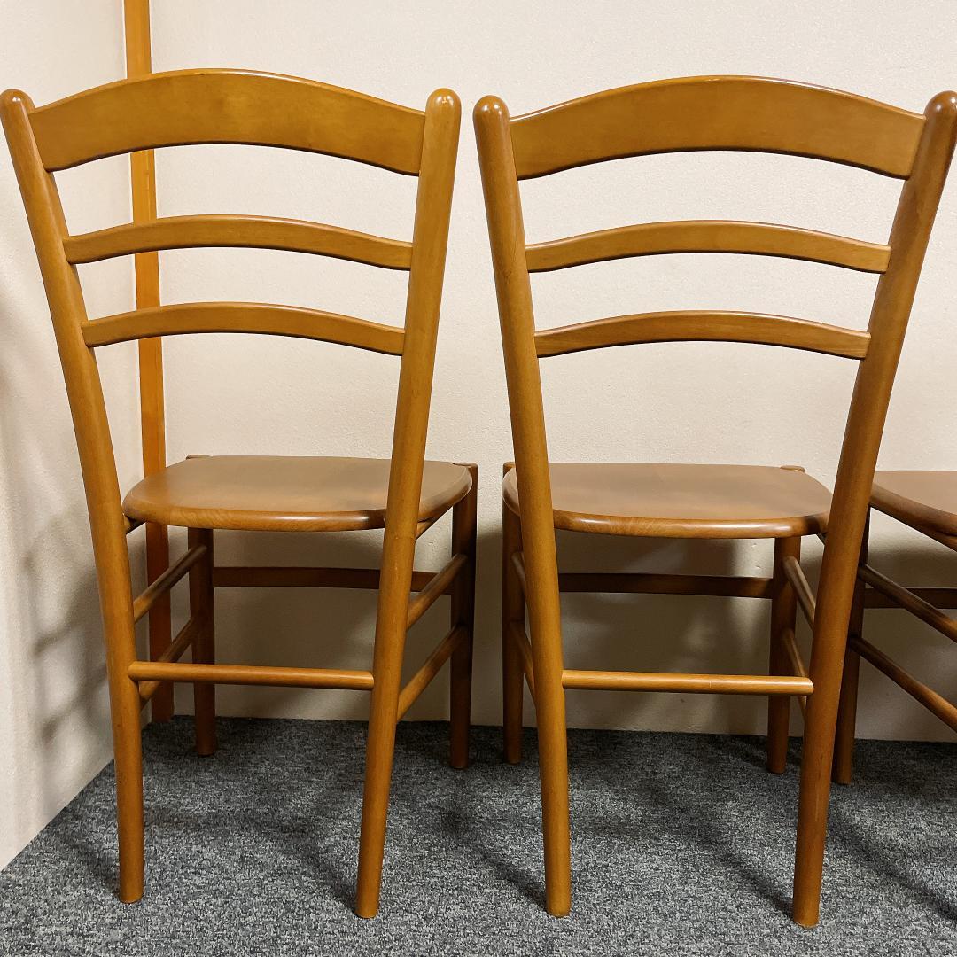 美品　高品質　ブナ材　ダイニングチェア 4脚セット