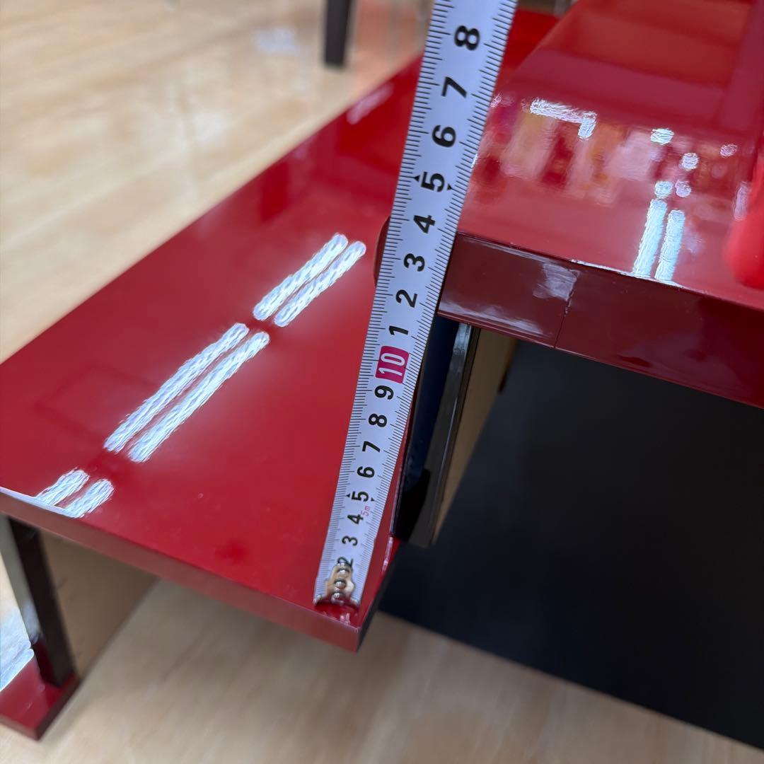 赤いひな祭り用飾り台 2段　桜模様　朱赤