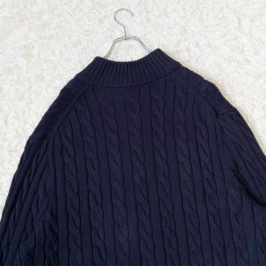 ポロ　ラルフローレン　ケーブルニット　ハーフジップ　紺　ポニー　大きいサイズ