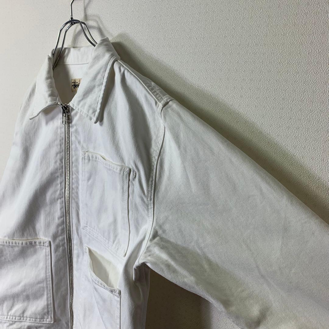 ジャケット・アウター stussy overdyed zip work jacket S bone