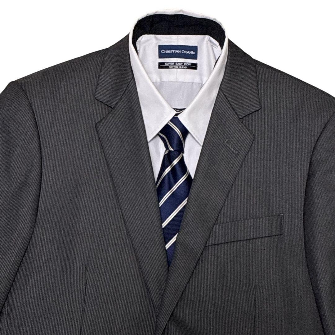 【美品】カルバンクライン CK セットアップ スーツ上下 シングル ストライプ