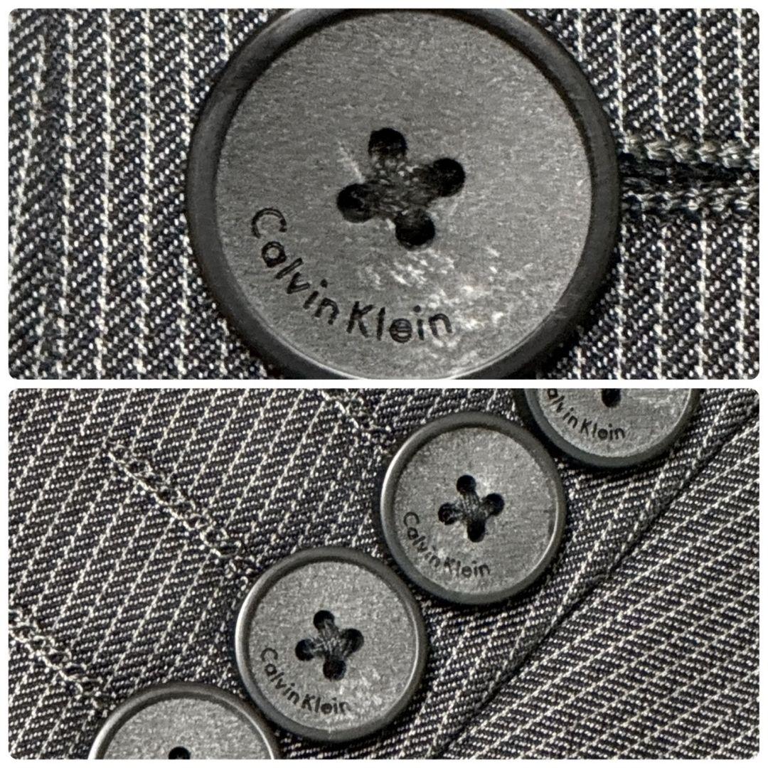 【美品】カルバンクライン CK セットアップ スーツ上下 シングル ストライプ