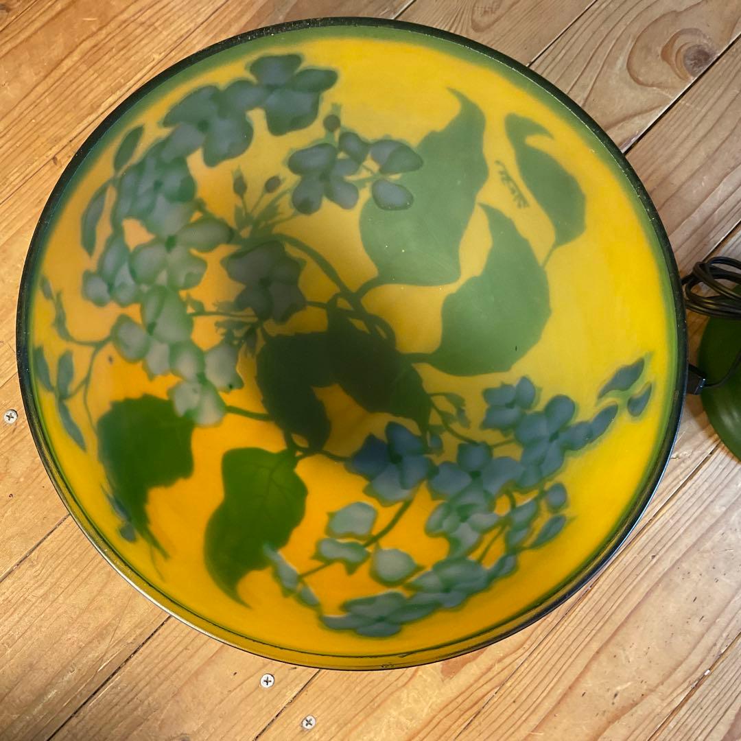 エミール ガレ風ランプ 大型 スタンドライト アンティーク ヴィンテージ 2灯