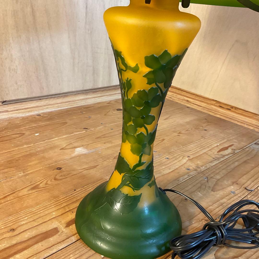 エミール ガレ風ランプ 大型 スタンドライト アンティーク ヴィンテージ 2灯