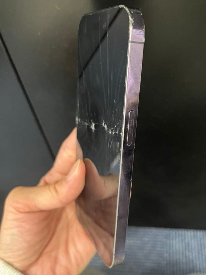 iPhone14Pro パープル 256GB 本体 Apple 画面割れ