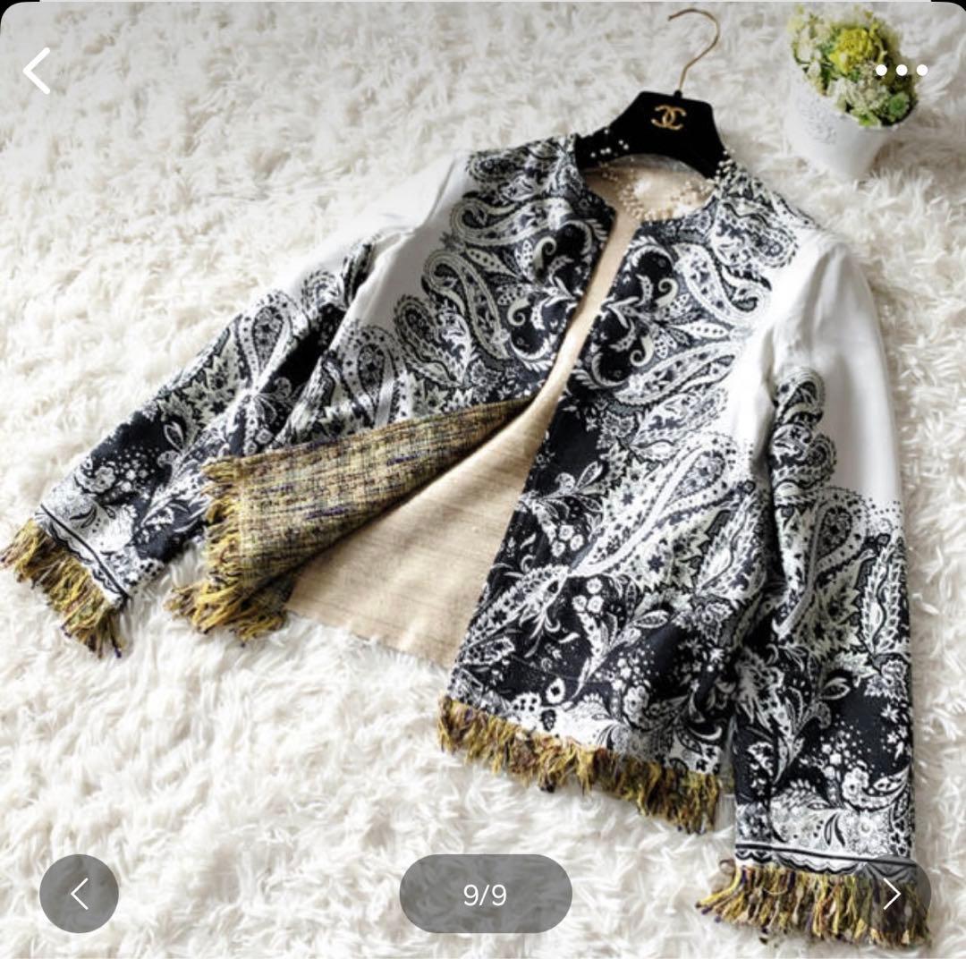 美品　ETRO エトロ 最高級　サマーツイード　ペイズリー　シルク　ジャケット