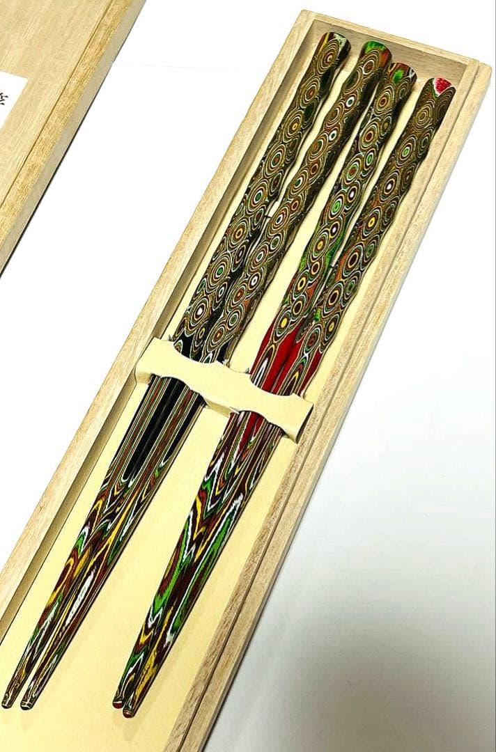 堆朱塗　箸2本セット　夫婦箸