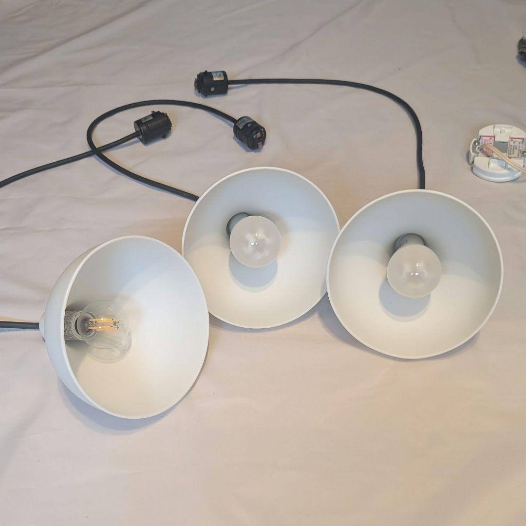 ①無印良品　システムライト＆白磁ペンダントライト3個セット 廃盤品