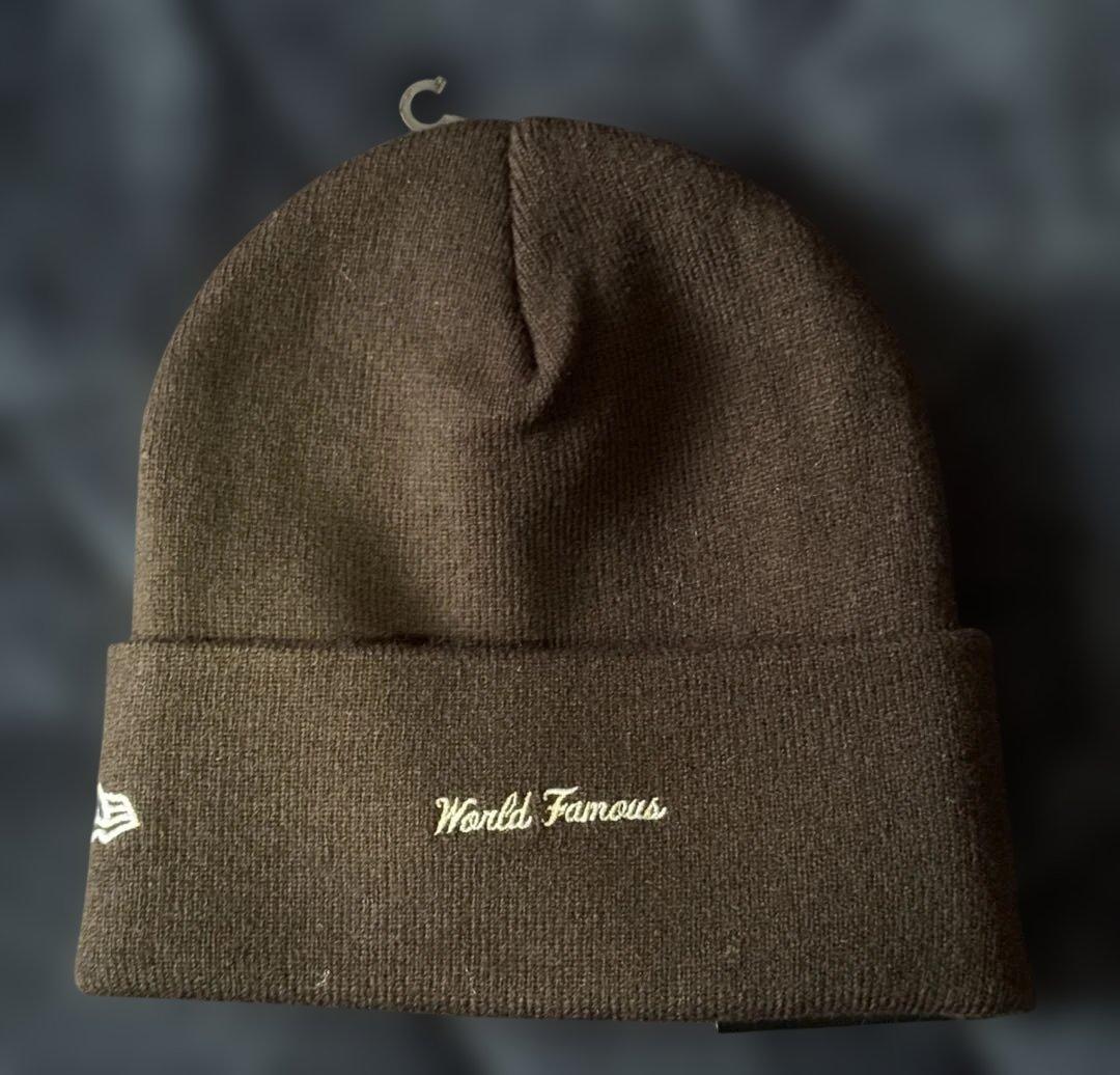 新品 supreme x newera logo beanie black