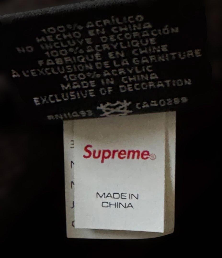 新品 supreme x newera logo beanie black