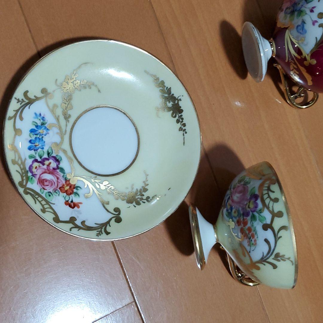 コレクションに　1客単品売りです✨フランス骨董品　アンティークリモージュ　5色