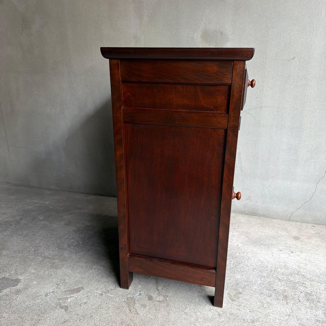 極美品　松本民芸家具 ミズメザクラ無垢材 C型電話台 キャビネット 天然木