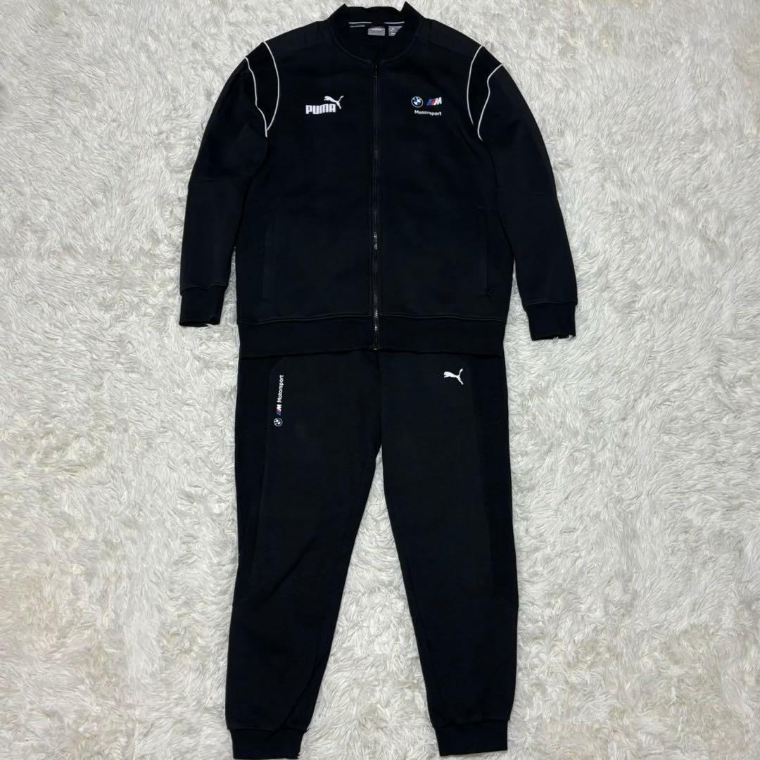 【PUMA BMW】コラボ　ジャージ　セットアップ　黒 L