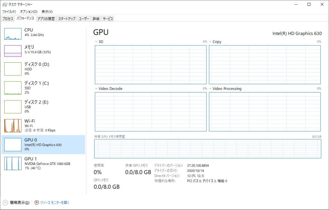 DELL XPS 8920 i7/ 16GB/ SSD＋HDD/ GTX1060