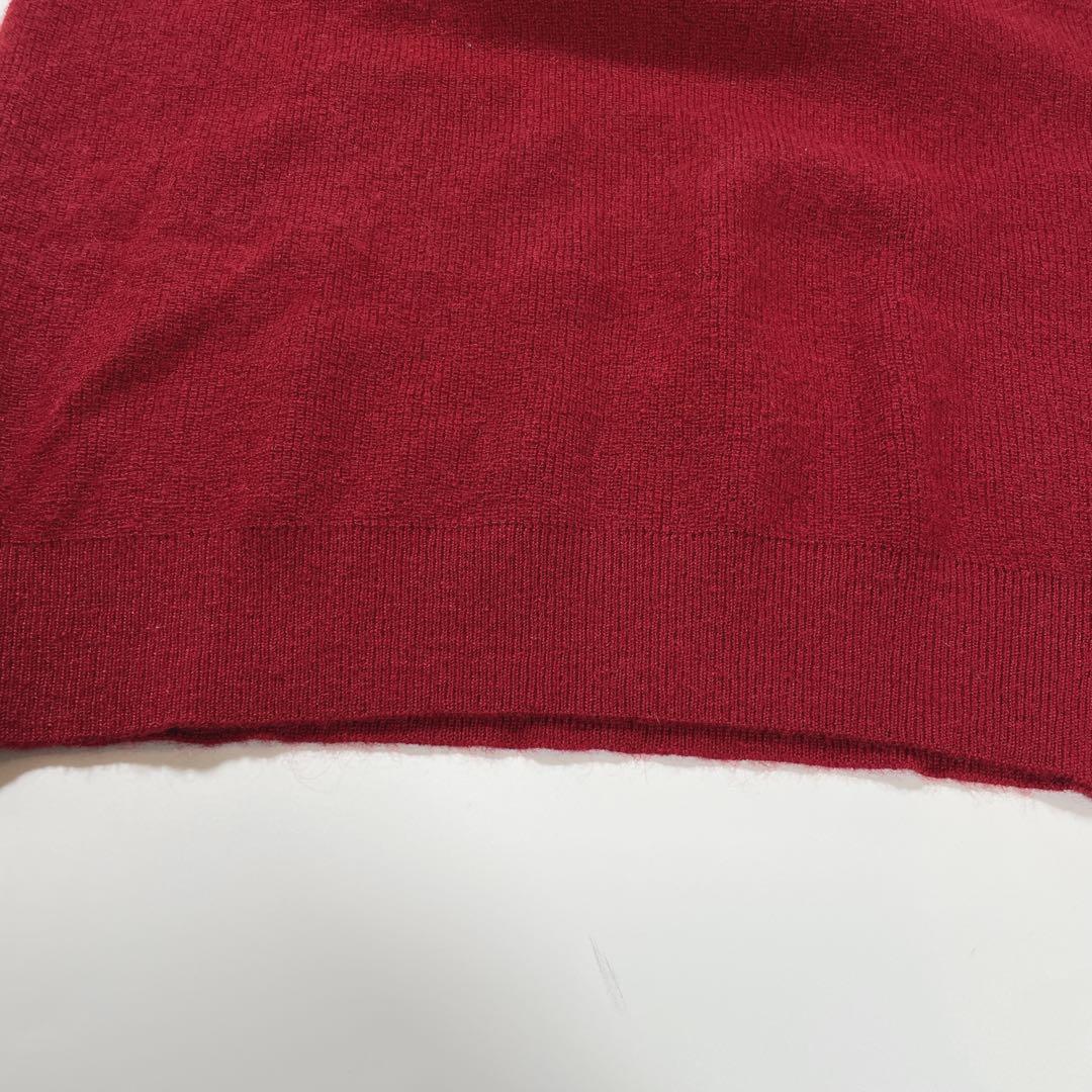 トーガアーカイブス　ニットベスト　ジャガード　カットソー　36 S 赤