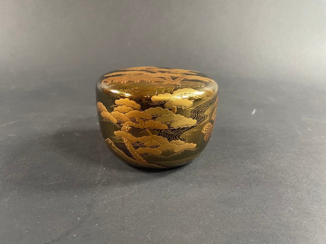 2 最終値下げ　拓也 山水 蒔絵 平棗 漆器 重合 茶道具