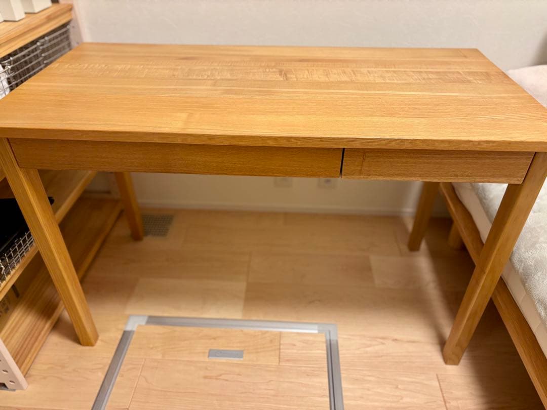 【マメコト】無印良品　木製デスク タモ材