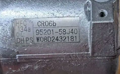 スズキ　ワゴンR パレット エアコンコンプレッサ　95201-58J40