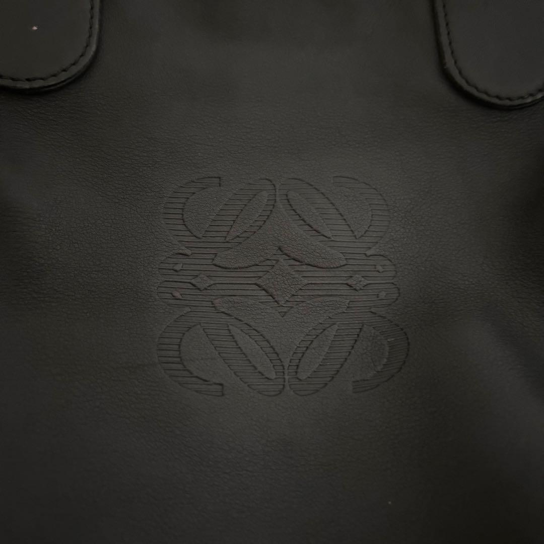 け*う様 【本物】ロエベ アマソナ32 ハンドバッグ アナグラム 本革レザー 黒