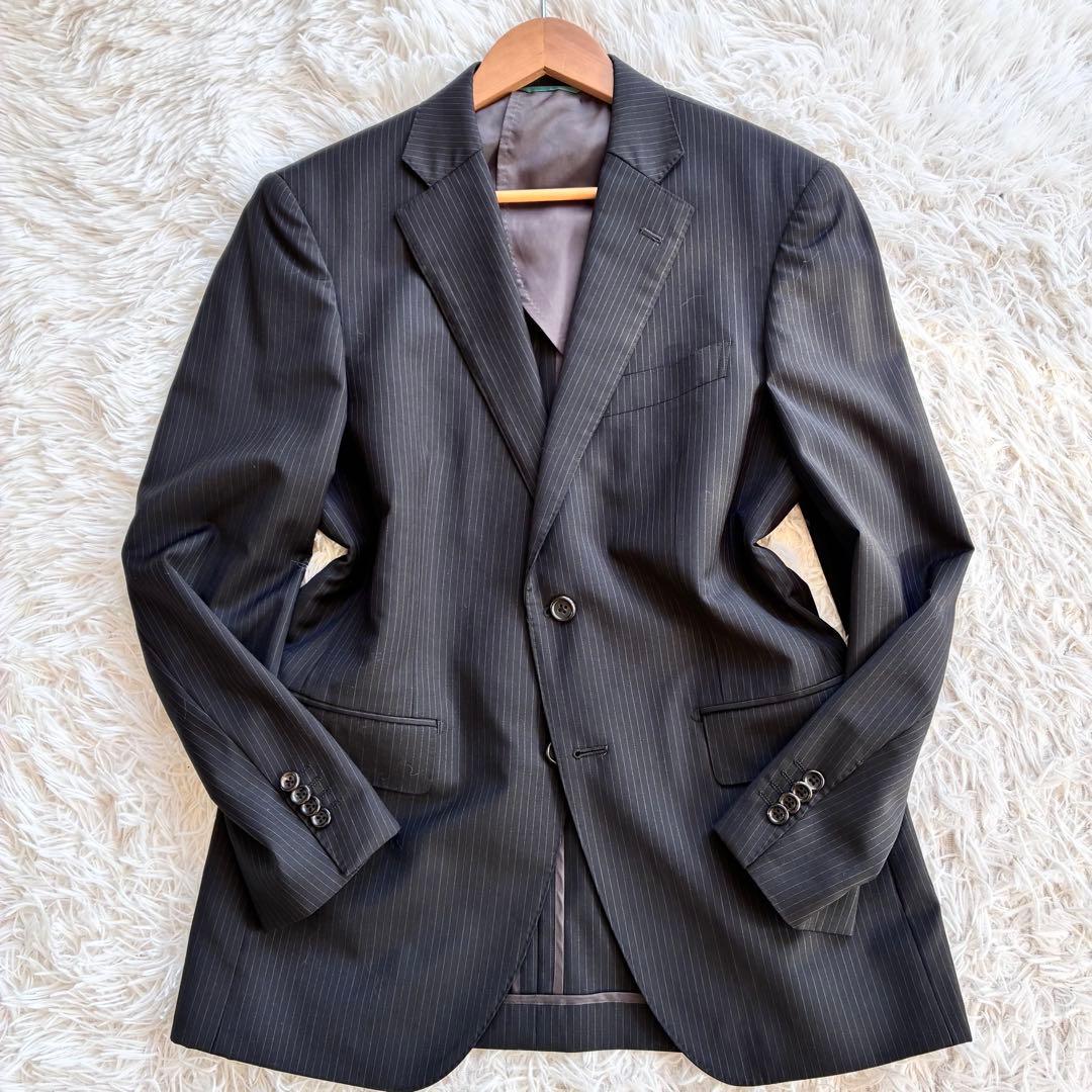 美品★最高級ロロピアーナ　ジランダードリーム　スーツ　上下　ストライプ　黒