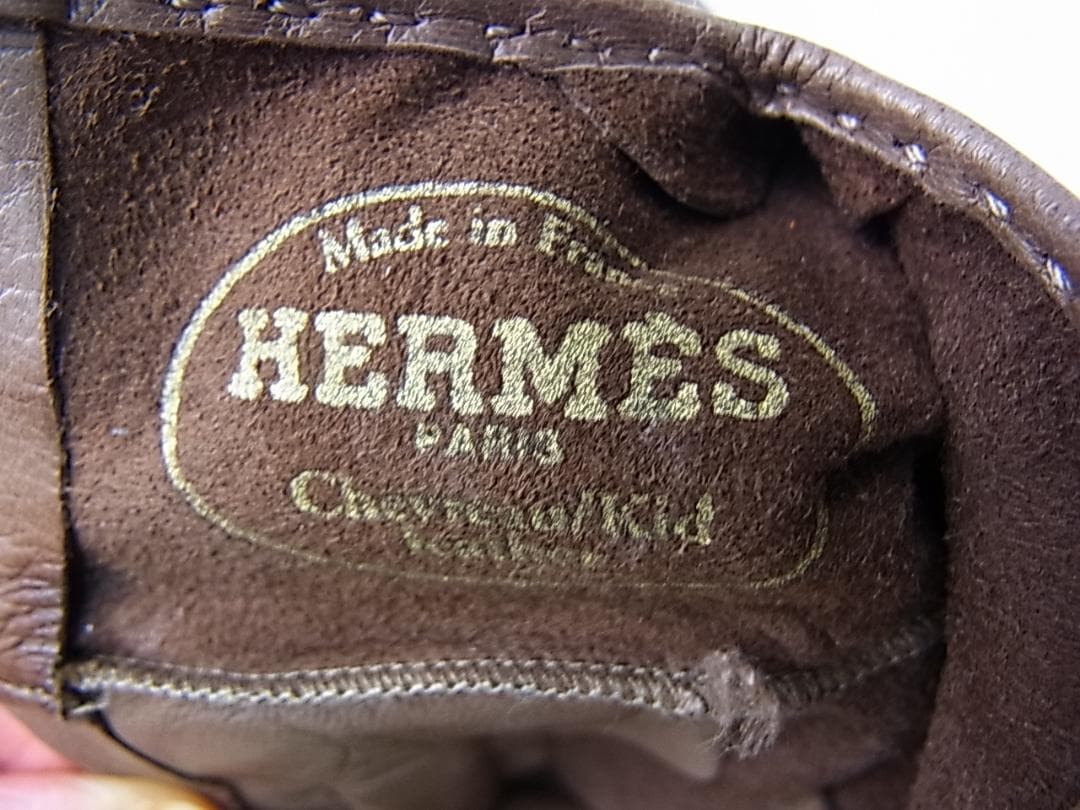 A-closet様用　正規エルメスHロゴレザーグローブ手袋7ハーフ　自宅保管品