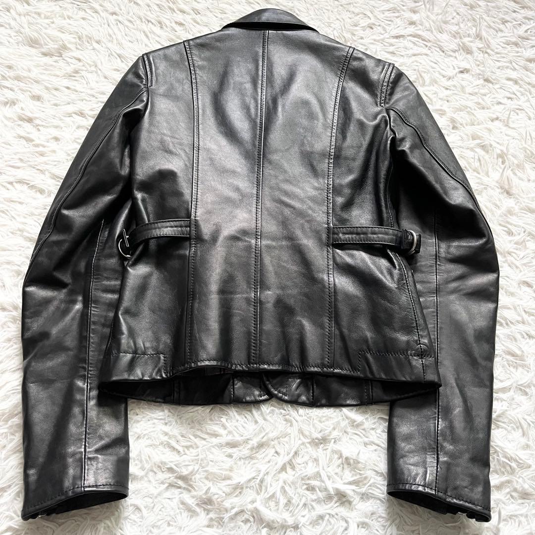 極美品■ディースクエアード　馬革　ホースハイド　レザージャケット　黒　40