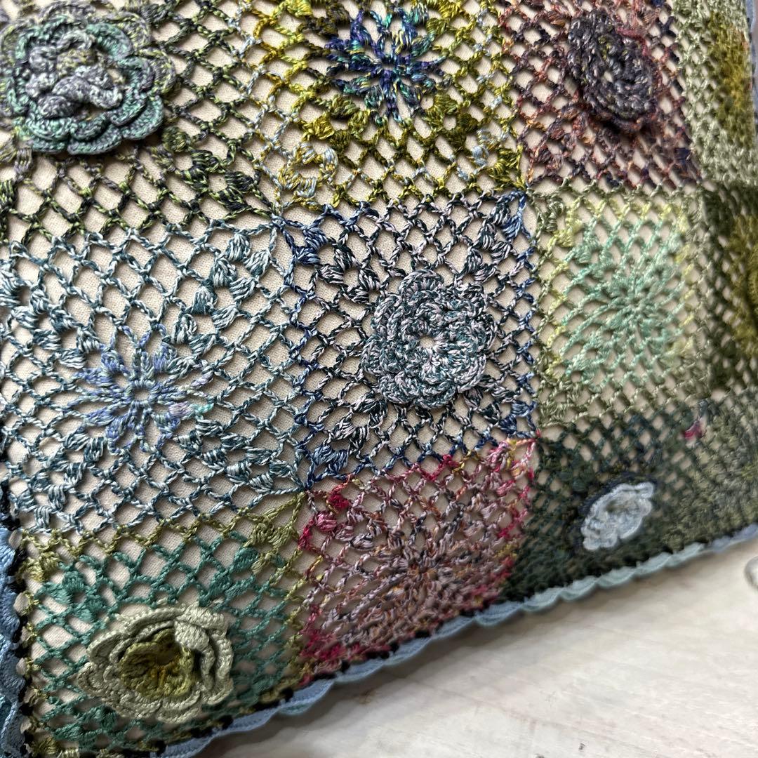 クッションカバー オリムパス刺繍糸　ハンドメイド 手編み　hand work