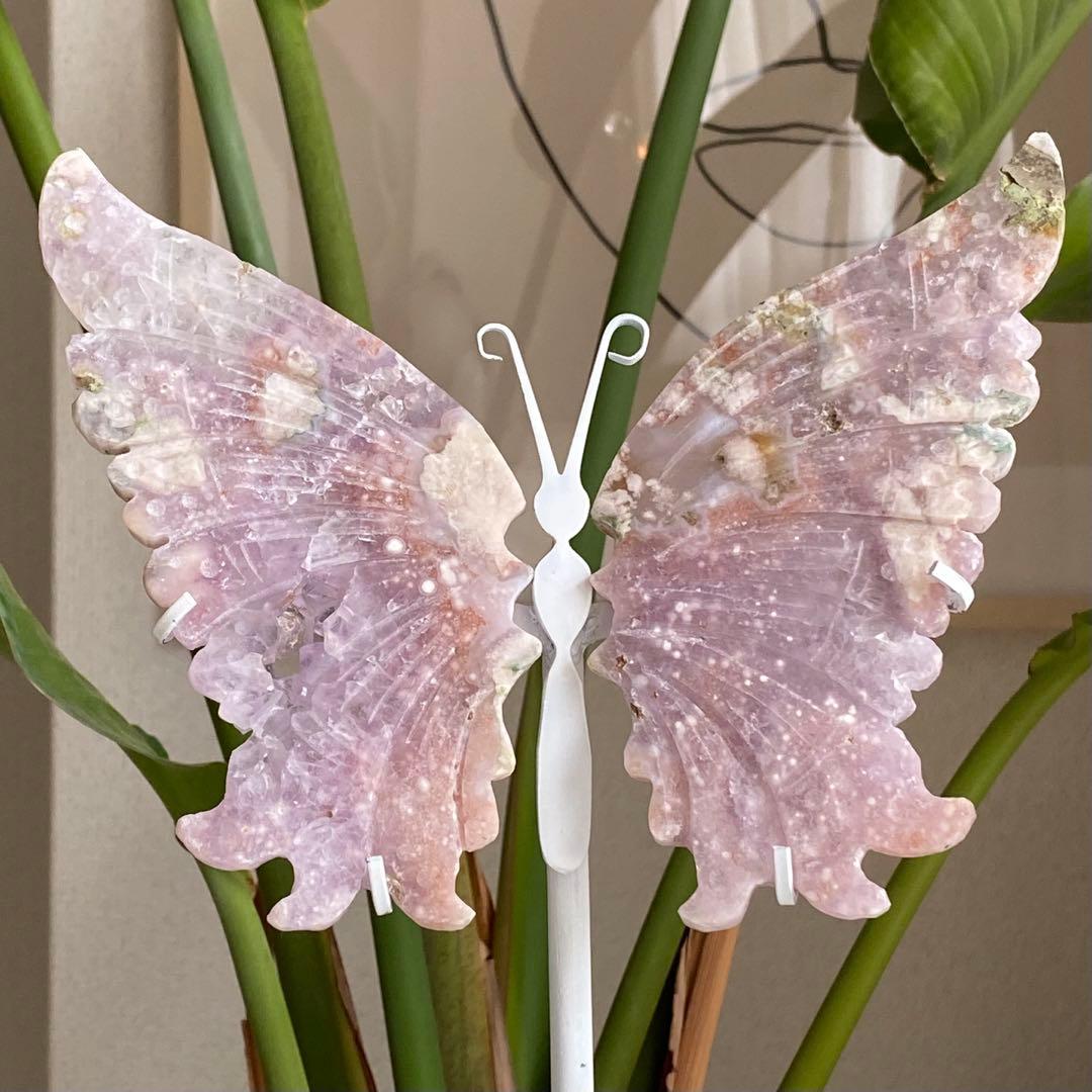 ★★★破格 大特価【 ピンクアメジスト フラワーアゲート バタフライ 】