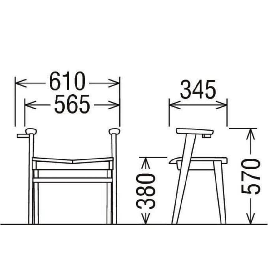 karimoku カリモクリ アーム付き スツール スツール 天然木