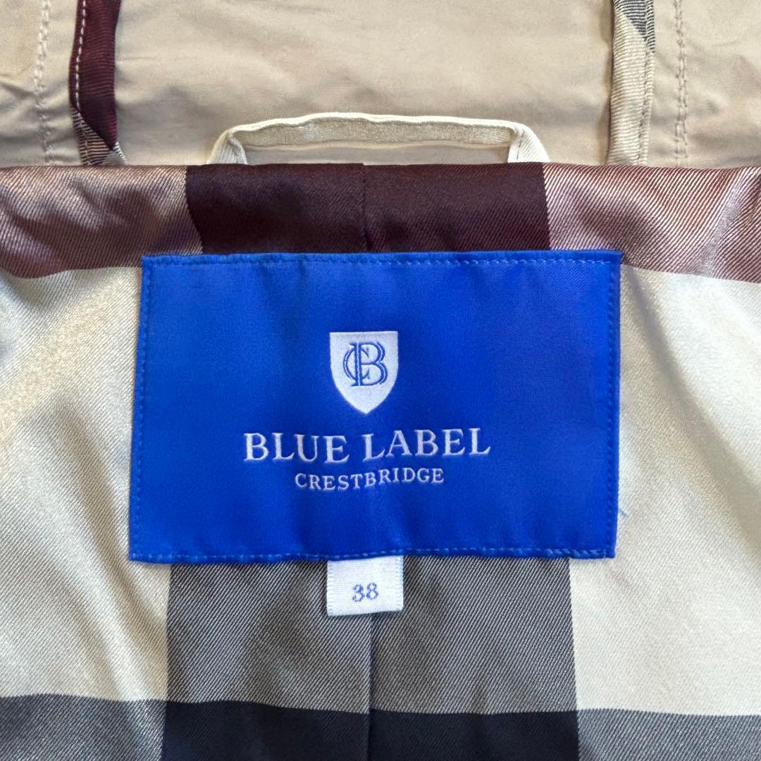 ブルーレーベルクレストブリッジ モッズコート ノバチェック ライトベージュ M