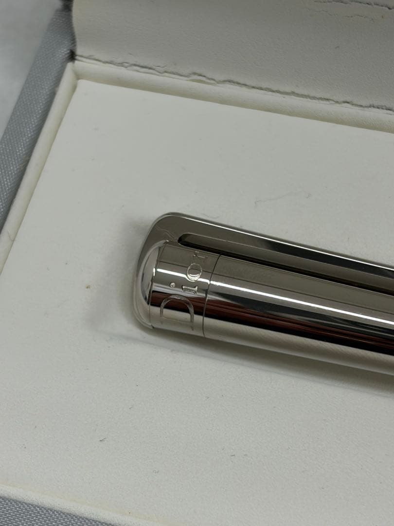 美品 クリスチャン・ディオール ツイスト式ボールペン シルバーカラー