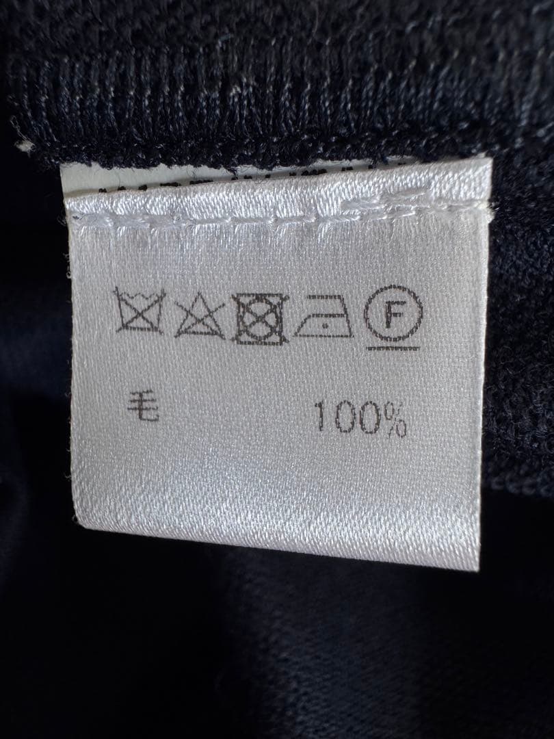 イザイア　ネイビー　ウール素材　長袖ポロシャツ　M