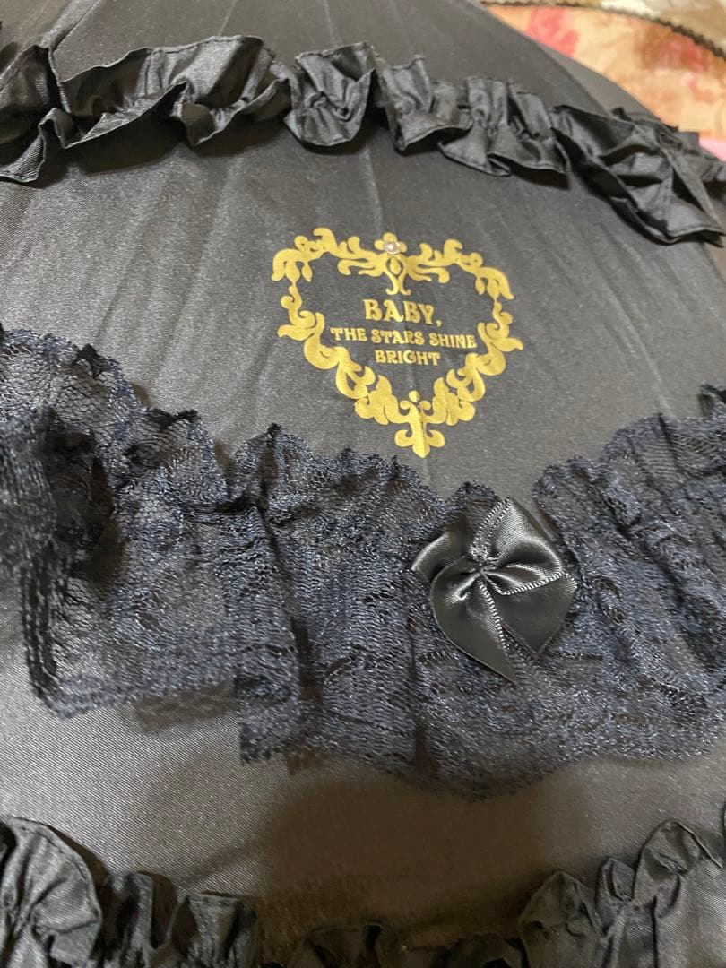 ❤️BABY フリル付き黒日傘 オリジナルバッグ付き後期新作♬.*RomantiC