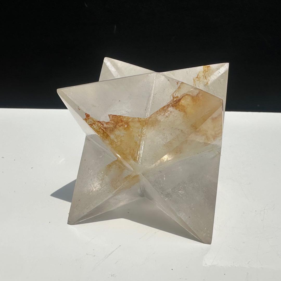 天然石マニカラン共生水晶のアステロイド　置物　彫物NO.041903